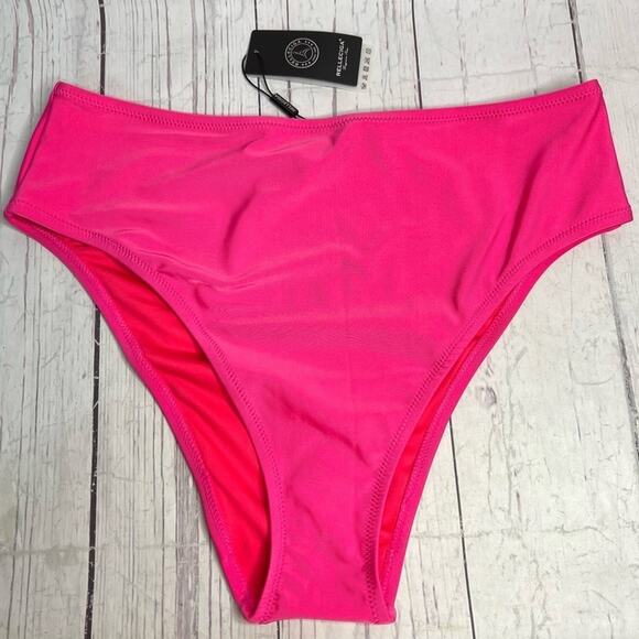 RELLECIGA Large Hot Pink High Cut Cheeky Bikini Bottom Barbie Core NEW - Picture 3 of 9